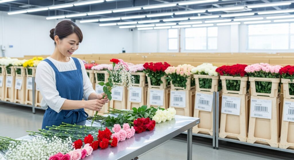 札幌　白石　生花　仕分け　派遣　